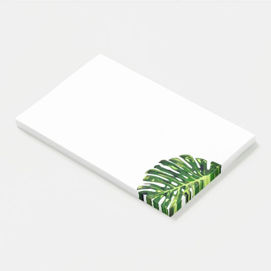 Tropical Monstera Leaf Post-it Klebezettel (angewinkelt)