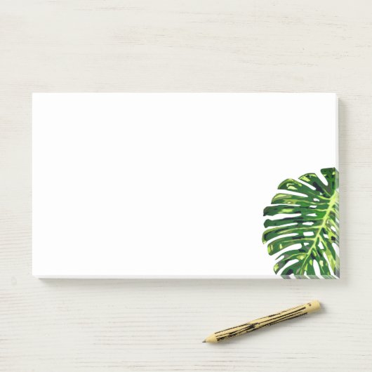 Tropical Monstera Leaf Post-it Klebezettel (Auf Schreibtisch)