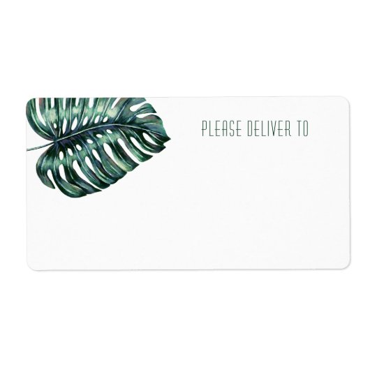 Tropical Monstera Leaf Printable Mailadresse (Vorne)