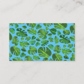 Tropical Monstera Leaf QR Code Social Media Chic Visitenkarte (Vorderseite)