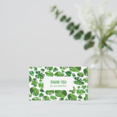 Tropical Monstera Leaf QR Code Soziale Icons Danke Visitenkarte (Stehend Vorderseite)