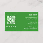 Tropical Monstera Leaf QR Code Soziale Icons Danke Visitenkarte (Rückseite)