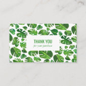 Tropical Monstera Leaf QR Code Soziale Icons Danke Visitenkarte (Vorderseite)