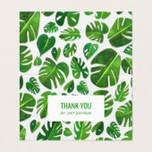 Tropical Monstera Leaf QR Code Soziale Icons Danke Visitenkarten (Außenseite Aufgefaltet)