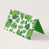 Tropical Monstera Leaf QR Code Soziale Icons Danke Visitenkarten (Rückseite)