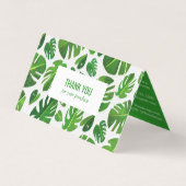 Tropical Monstera Leaf QR Code Soziale Icons Danke Visitenkarten (Vorderseite)