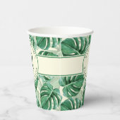 Tropical Monstera Leaf Summer Family Wiedersehen Pappbecher (Rechts)