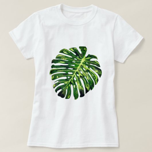Tropical Monstera Leaf T - Shirt - Sommerferien (Design vorne)