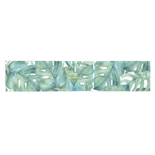 Tropical Monstera Leaf Table Runner Kurzer Tischläufer (Horizontal)