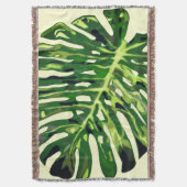 Tropical Monstera Leaf Throw Blanket Decke (Vorderseite Vertikal)