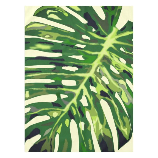 Tropical Monstera Leaf Tischdecke (Vorderseite)
