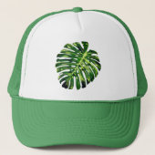 Tropical Monstera Leaf Truckerkappe (Vorderseite)