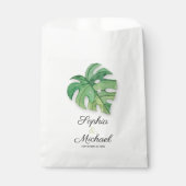 Tropical Monstera Leaf Wedding Geschenktütchen (Vorderseite)