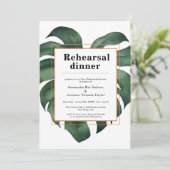 Tropical Monstera Leaf Wedding Probe Einladung (Stehend Vorderseite)