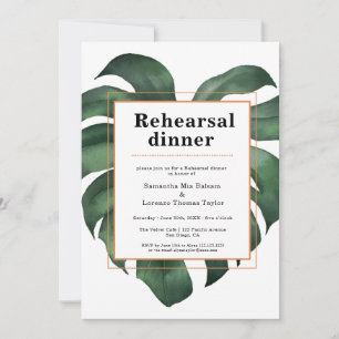 Tropical Monstera Leaf Wedding Probe Einladung