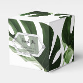 Tropical Monstera Marble Wedding Geschenkschachtel (Vorderseite)