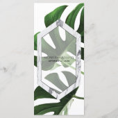 Tropical Monstera Marble Wedding Menükarte (Rückseite)