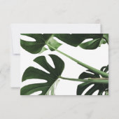 Tropical Monstera Marble Wedding RSVP Cards Karte (Rückseite)