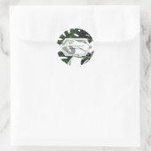 Tropical Monstera Marble Wedding Runder Aufkleber (Tasche)