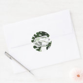 Tropical Monstera Marble Wedding Runder Aufkleber (Umschlag)