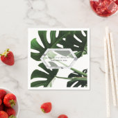 Tropical Monstera Marble Wedding Serviette (Beispiel)
