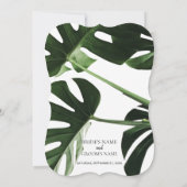 Tropical Monstera Marmor Hochzeitseinladungen Einladung (Rückseite)