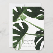Tropical Monstera Marmor Hochzeitseinladungen Einladung (Rückseite)
