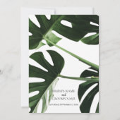 Tropical Monstera Marmor Hochzeitseinladungen Einladung (Rückseite)