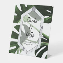 Tropical Monstera Marmor Wedding Cards & Gifts