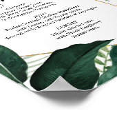 Tropical Monstera Menu oder Bar Menu Sign Poster (Ecke)