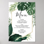 Tropical Monstera Menu oder Bar Menu Sign Poster (Vorne)