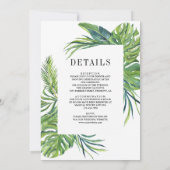Tropical Monstera Palm All in One Wedding Einladung (Rückseite)