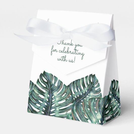 Tropical Monstera Palm Beach Wedding Retro Geschenkschachtel (Vorderseite)