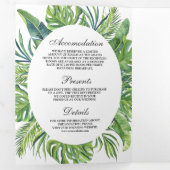 Tropical Monstera Palm Blätter All in One Wedding Dreifach Gefaltete Einladung (Innen Erste Seite)