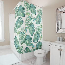 Tropical Monstera Palm Blätter Duschvorhang