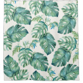 Tropical Monstera Palm Blätter Duschvorhang (Vorderseite)
