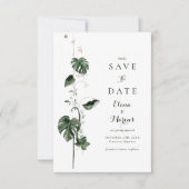 Tropical Monstera Palm Botanicals Save The Date (Vorderseite)