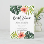 Tropical Monstera Palm Brautparty Einladung (Stehend Vorderseite)