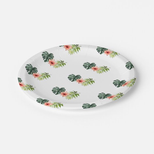 Tropical Monstera Palm Bridal Shower  Pappteller (Schrägansicht)