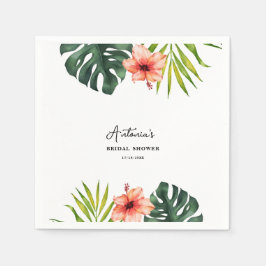 Tropical Monstera Palm Bridal Shower  Serviette