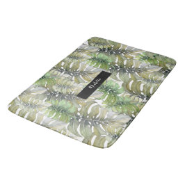 Tropical Monstera Palm Green Badematte