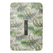 Tropical Monstera Palm Green Badematte (Vorderseite Vertikal)