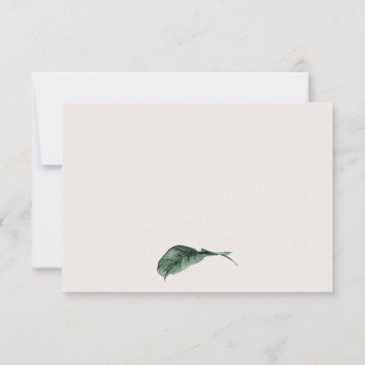 Tropical Monstera Palm Leaf Dankeskarte (Rückseite)