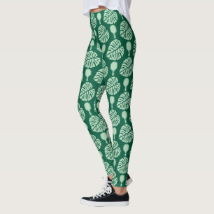 Tropical Monstera Pickleball Brautparty Leggings