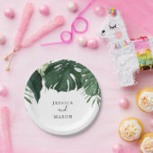 Tropical Monstera Polterabend Paper Plate Pappteller (Party)