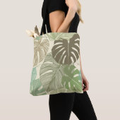 Tropical Monstera Retro HandGezeichnet Muster Tasche (Von Nahem)