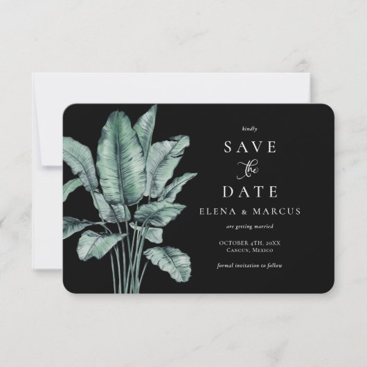 Tropical Monstera Save the Date (Vorderseite)
