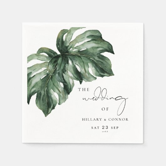 Tropical Monstera Serviette (Vorderseite)