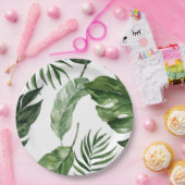 Tropical Monstera Sommerstrand Elegante Hochzeit Pappteller (Party)