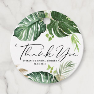 Tropical Monstera Summer Brautparty Vielen Dank Geschenkanhänger